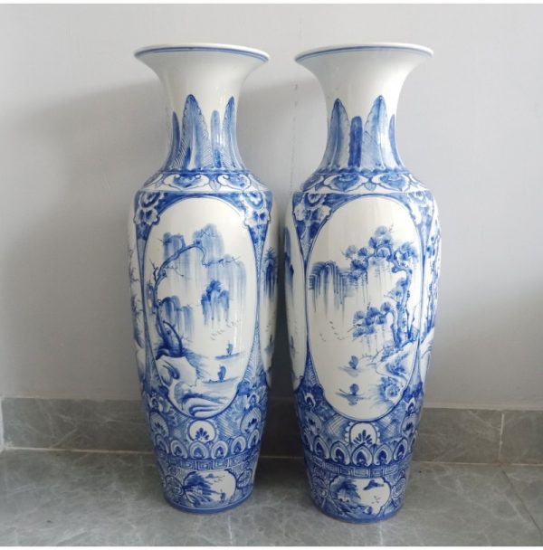 Lọ Lục Bình Sứ Vẽ Tứ Quý