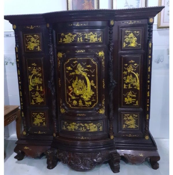 Tủ thờ khảm trai gỗ căm xe
