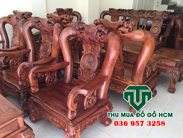 Thu mua bộ bàn ghế salon gỗ cẩm lai tay 12 
