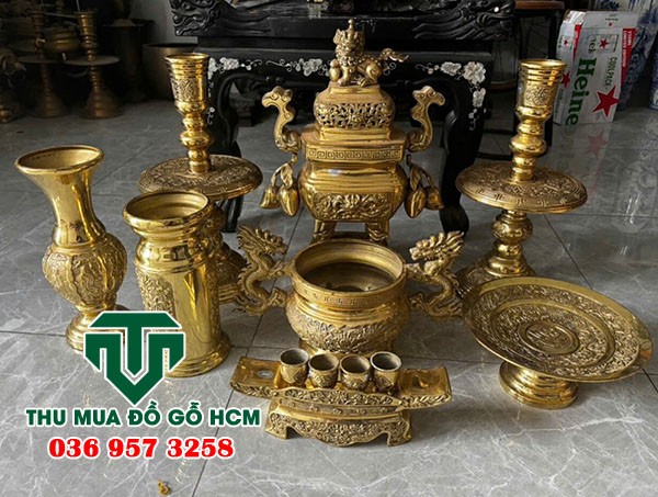 Trọn bộ lư đồng thời nay đủ bộ, đồng nguyên chất có thương hiệu 