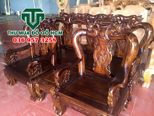 Bộ bàn ghế được phun PU giả vân gỗ cẩm lai  