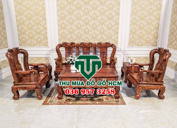 Thu mua bộ bàn ghế phòng khách gỗ cẩm lai tại quận 12