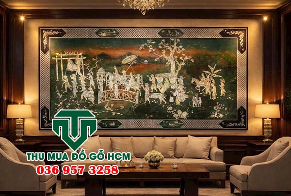 Thu mua bức tranh sơn mài 1 tấm 