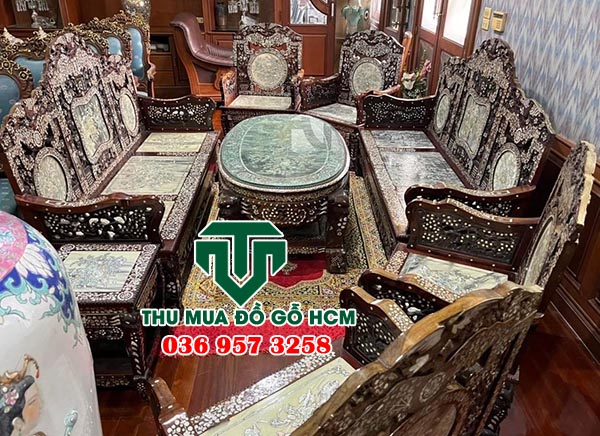 Thu mua bộ bàn ghế trường kỷ cẩn xà cừ 