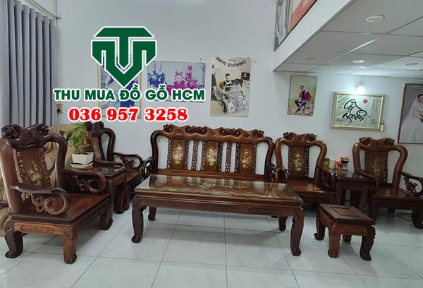 Thu mua bộ salon phòng khách gỗ cẩm lai