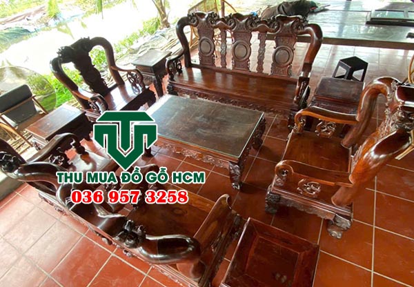 Thu mua bộ bàn cẩm lai tay 12 tại củ chi